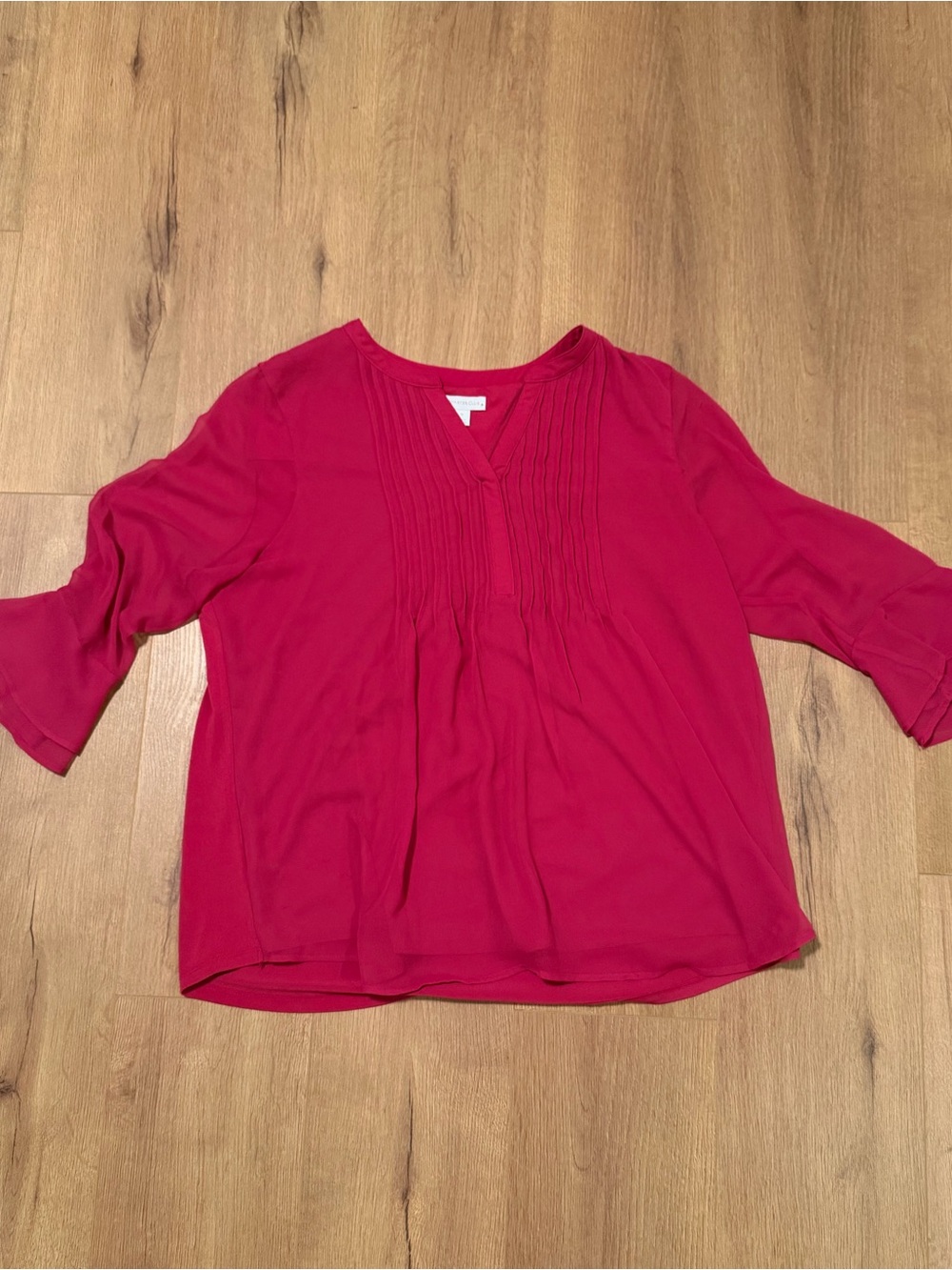 Charter Club Pink Pintuck V-Neck Blouse